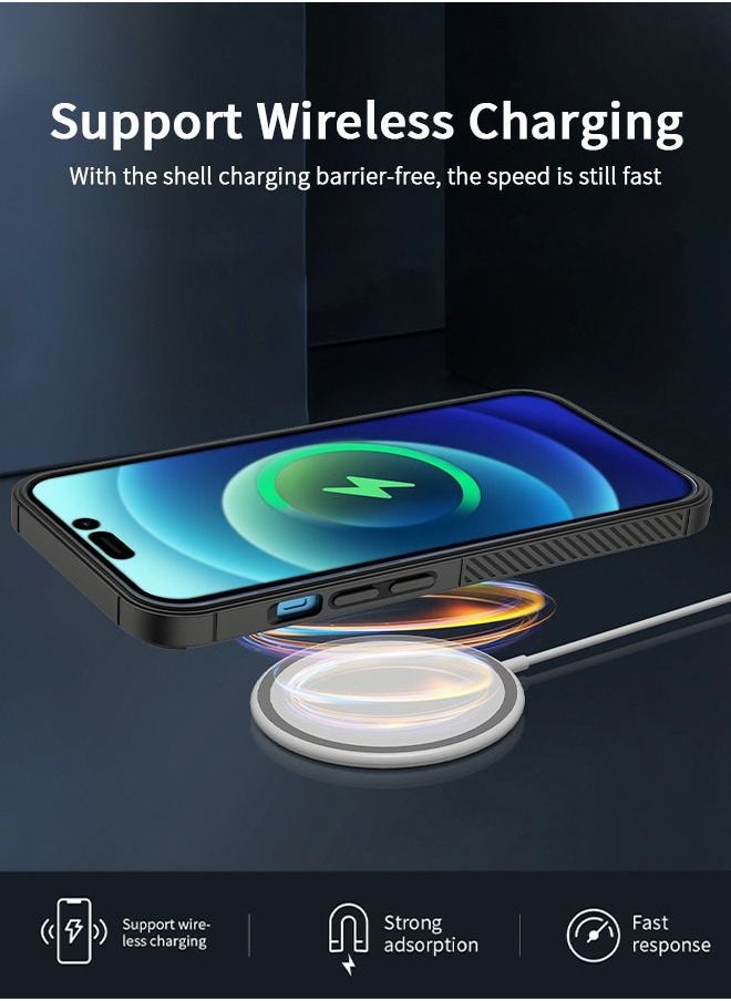 GROIC - Designed for iPhone 14 Case, Shockproof Case, TPU and Carbon Fiber Shockproof Phone Cover, Support Wireless Charging Phone shell for iPhone 14 6.1 Inch - Image 1