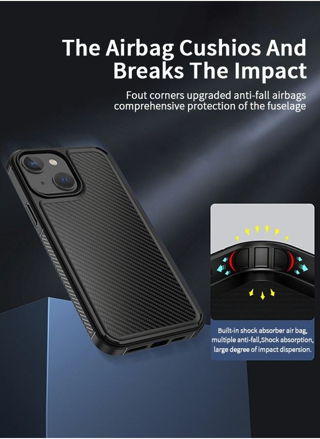 GROIC - Designed for iPhone 14 Case, Shockproof Case, TPU and Carbon Fiber Shockproof Phone Cover, Support Wireless Charging Phone shell for iPhone 14 6.1 Inch - Image 1