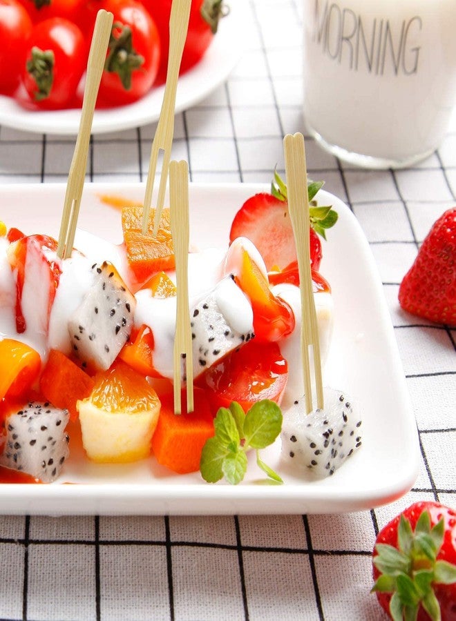 RIANZ Disposable Wooden Fruit Fork Sets | Mini Fork for Snacks | Eco-Friendly Wooden Cutlery | Bamboo Party Forks | Mini Cocktail Picks |Fruit Appetizers Dessert Forks 3.5 inches (Pack of 100 pcs) - Image 4