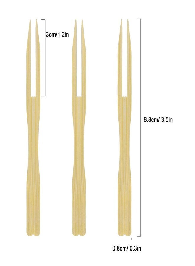 RIANZ Disposable Wooden Fruit Fork Sets | Mini Fork for Snacks | Eco-Friendly Wooden Cutlery | Bamboo Party Forks | Mini Cocktail Picks |Fruit Appetizers Dessert Forks 3.5 inches (Pack of 100 pcs) - Image 5