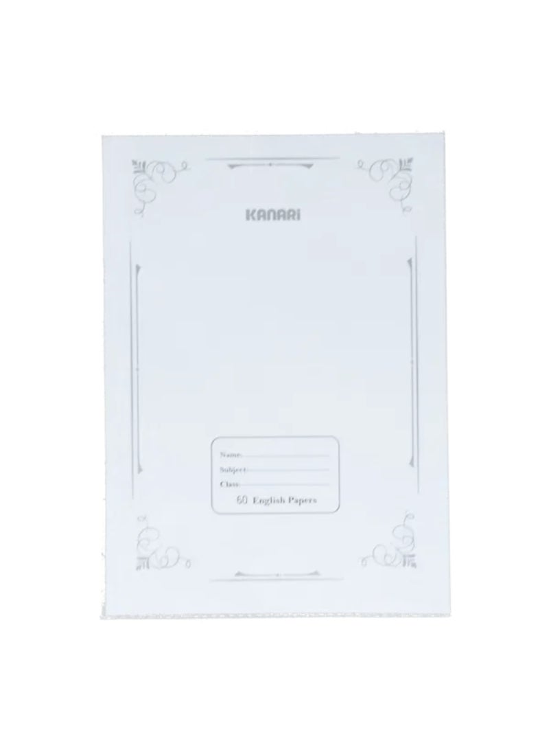 Kanari 4-Piece 60-Sheet Rectangular English Notebook White 90017-0002 - Image 2