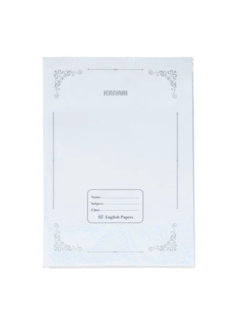 Kanari 4-Piece 60-Sheet Rectangular English Notebook White 90017-0002 - Image 1