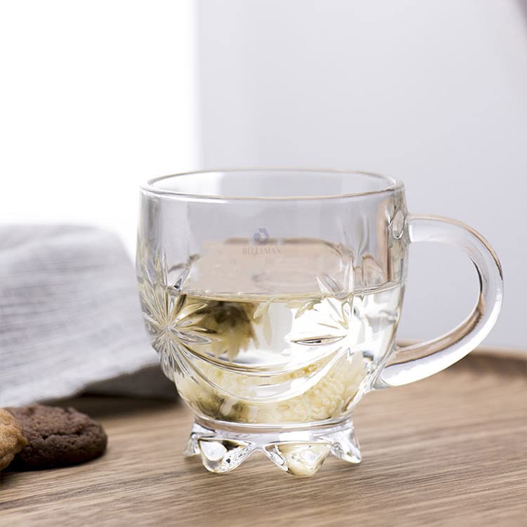 bellemax 200 ML Tea and Coffee Cup Glass Mug, Used for Tea, Coffee, Green Tea, Lemon Tea Cup Set of (4) - Image 2