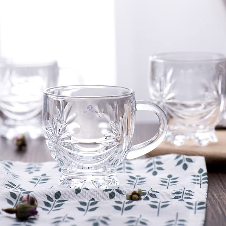 bellemax 200 ML Tea and Coffee Cup Glass Mug, Used for Tea, Coffee, Green Tea, Lemon Tea Cup Set of (4) - Image 4