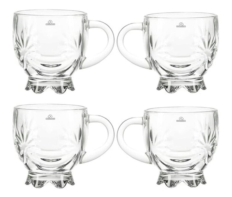 bellemax 200 ML Tea and Coffee Cup Glass Mug, Used for Tea, Coffee, Green Tea, Lemon Tea Cup Set of (4) - Image 1