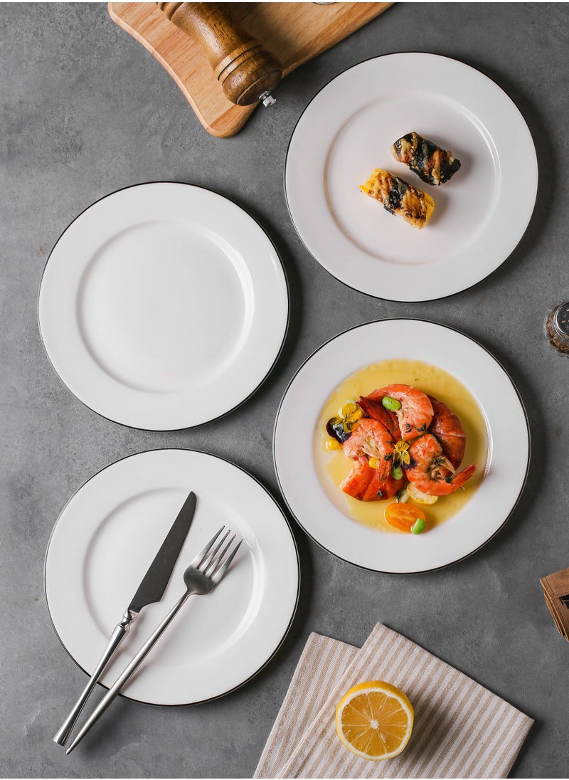 Shuer 4-Piece Safety Silicon Glaze Ceramic Dinnerware Sets 8 Inch  - Image 1