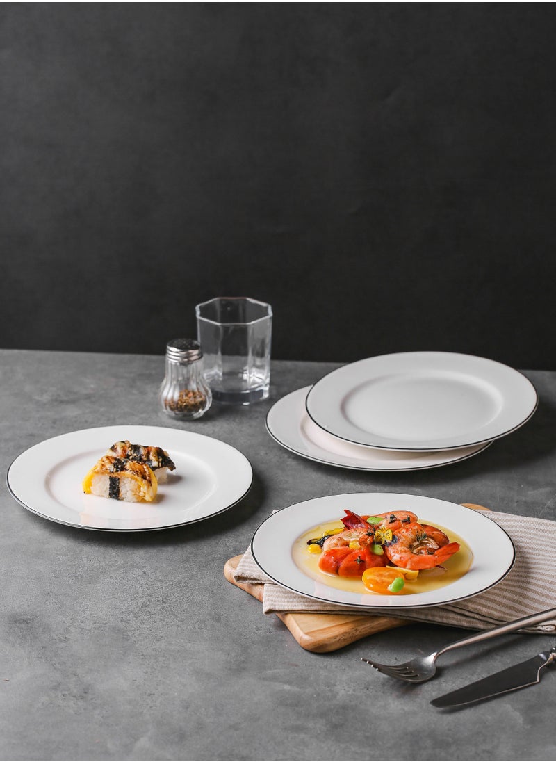 Shuer 4-Piece Safety Silicon Glaze Ceramic Dinnerware Sets 8 Inch  - Image 2