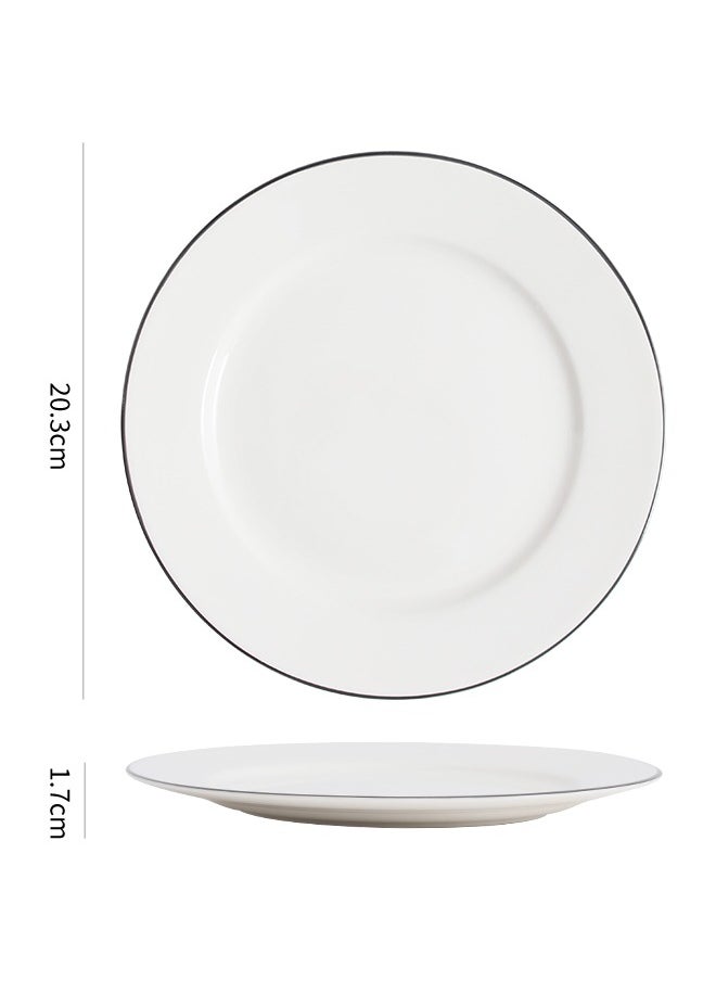Shuer 4-Piece Safety Silicon Glaze Ceramic Dinnerware Sets 8 Inch  - Image 5