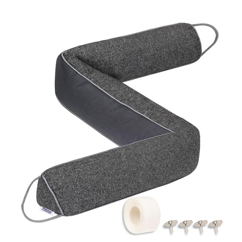 TORRAMI Under Door Draft Stoppers 32 Inch Heavy Triangle Stop Draft Block Cold AirWindBreeze Noise Blocker Door Sweeps Weather Stripping Bottom Seal Dark Gray