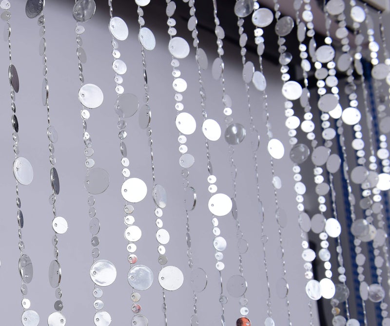 FlavorThings FlavorThings Silver Bubble Beaded Curtain 3 Wide x 6 LongRoom Divider  Beaded Curtain for Party Wedding Home Kids Bedroom Backdrop Doorway Decorationss 1pc 3FTx6FT Silver 