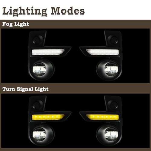 KAMDKI Full LED Fog Light Assembly Fit for 2020 2021 2022 Toyota Raize Front Bumper Fog Lamp Kit With Functions Wire Harness Bulbs Cover Bezels With DRL and Daytime Running Light - Image 2