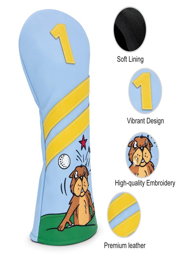 Acebirdie Golf Club Headcover for Driver Covers, Fairway Wood Covers, Hybrid Covers Gopher Style Premium Leather 3 Wood Headcover Set with Interchangeable No. Tags Golf Club Covers (for Hybrid(1pcs)) - Image 3