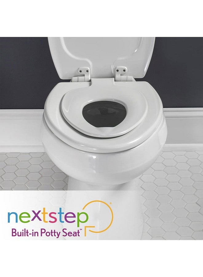 Mayfair NextStep2 Toilet Seat with Toddler Potty Training Seat Built-In, Slow Close, Easy Clean, Magnetic Removable Kids Seat, Made in USA, ROUND, White - Image 2