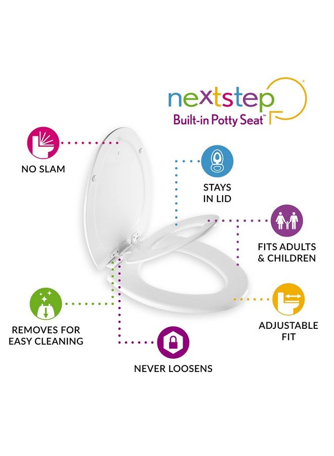 Mayfair NextStep2 Toilet Seat with Toddler Potty Training Seat Built-In, Slow Close, Easy Clean, Magnetic Removable Kids Seat, Made in USA, ROUND, White - Image 3