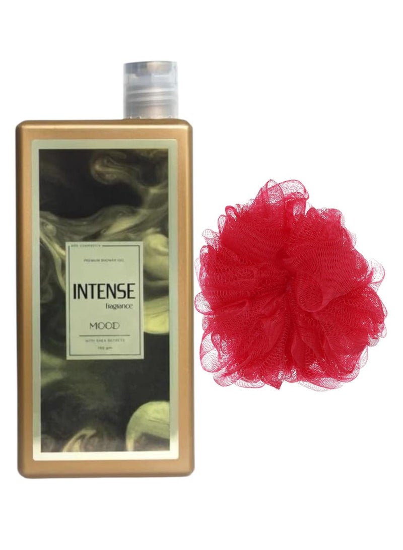 جل استحمام مود إنتنس 750 جم + ليفة استحمام متعددة الألوان