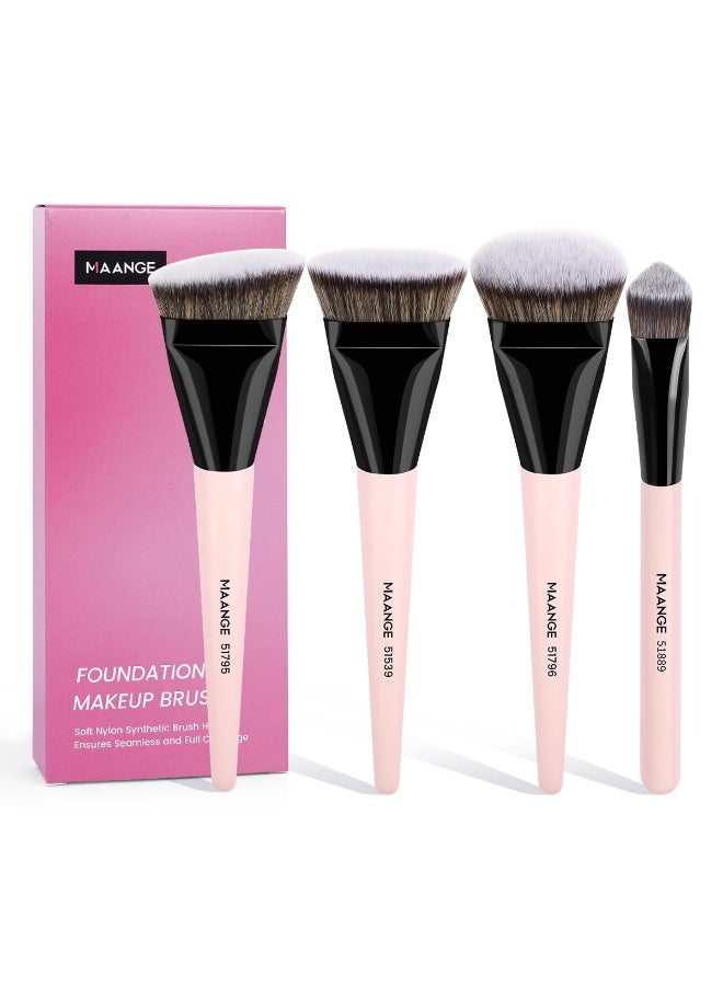 مانجي مجموعة فرش مكياج MAANGE مكونة من 4 قطع لكريم الأساس والكونتور والكونسيلر ومكياج الوجه - Image 1