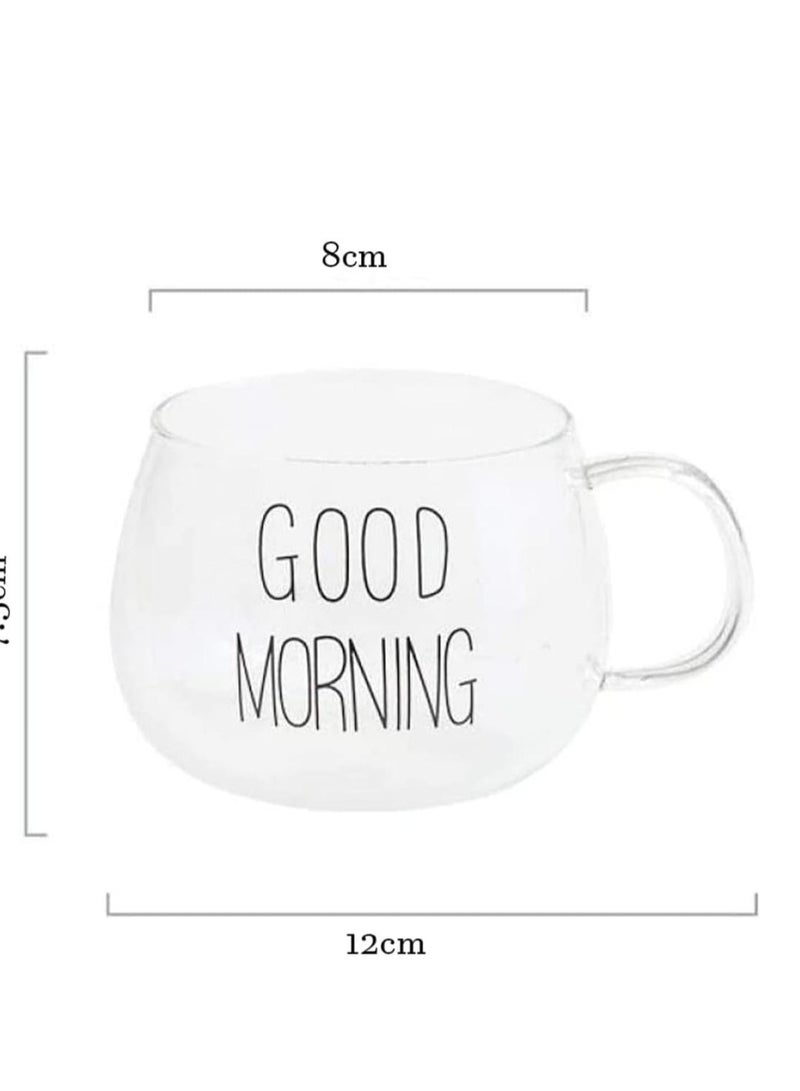 مج جود مورنينج مصنوع من الزجاج للايس كوفي والشاي والقهوة - Image 3