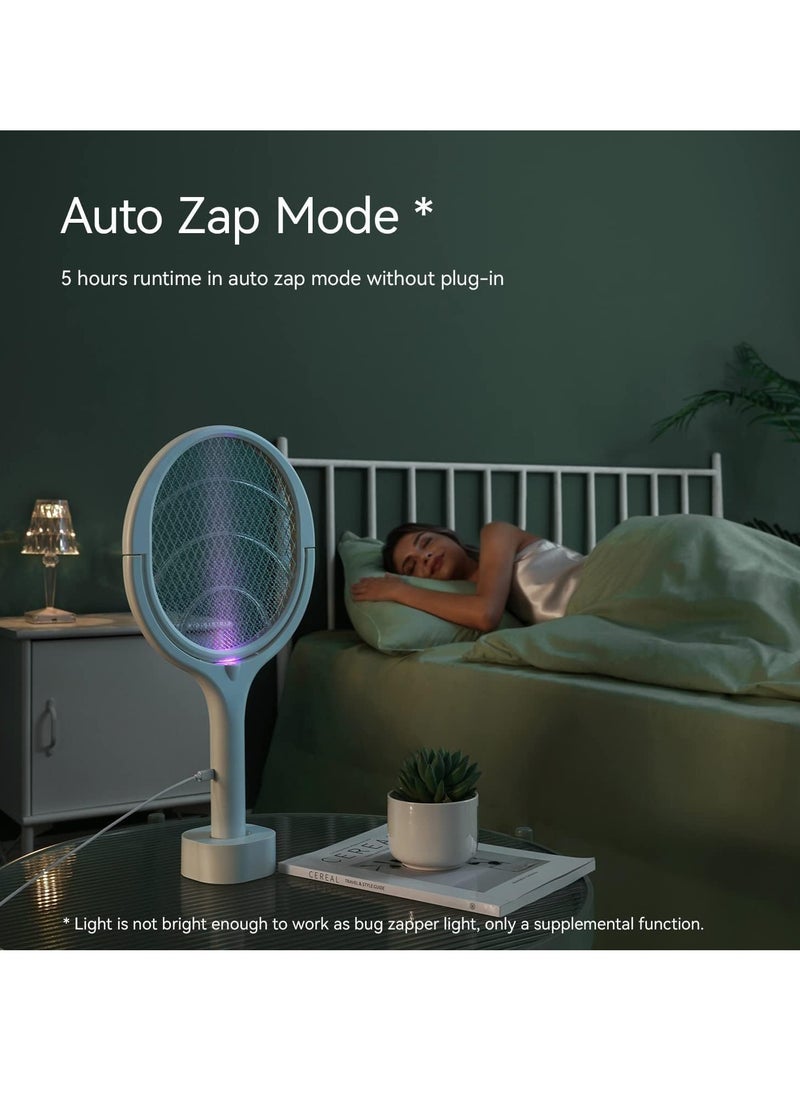 Generic - Bug Zapper Electric Fly Swatter Racket Racket Mosquito Zapper Rotating Head Rechargeable Indoor Bug Zapper Fruit Fly Zapper Spider Killer Gnat Trap Wasp Catcher with a Telescopic Extension Wand - Image 1