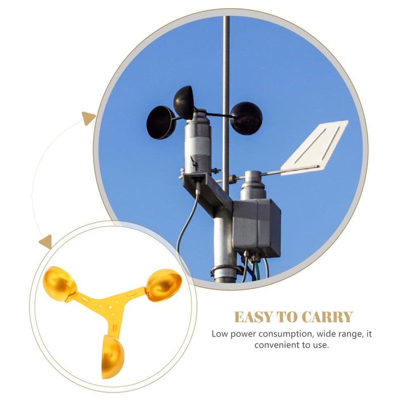Three Cup Anemometer Wind Speed Sensor Aluminum Alloy Outdoor Measurement Tool - Image 3