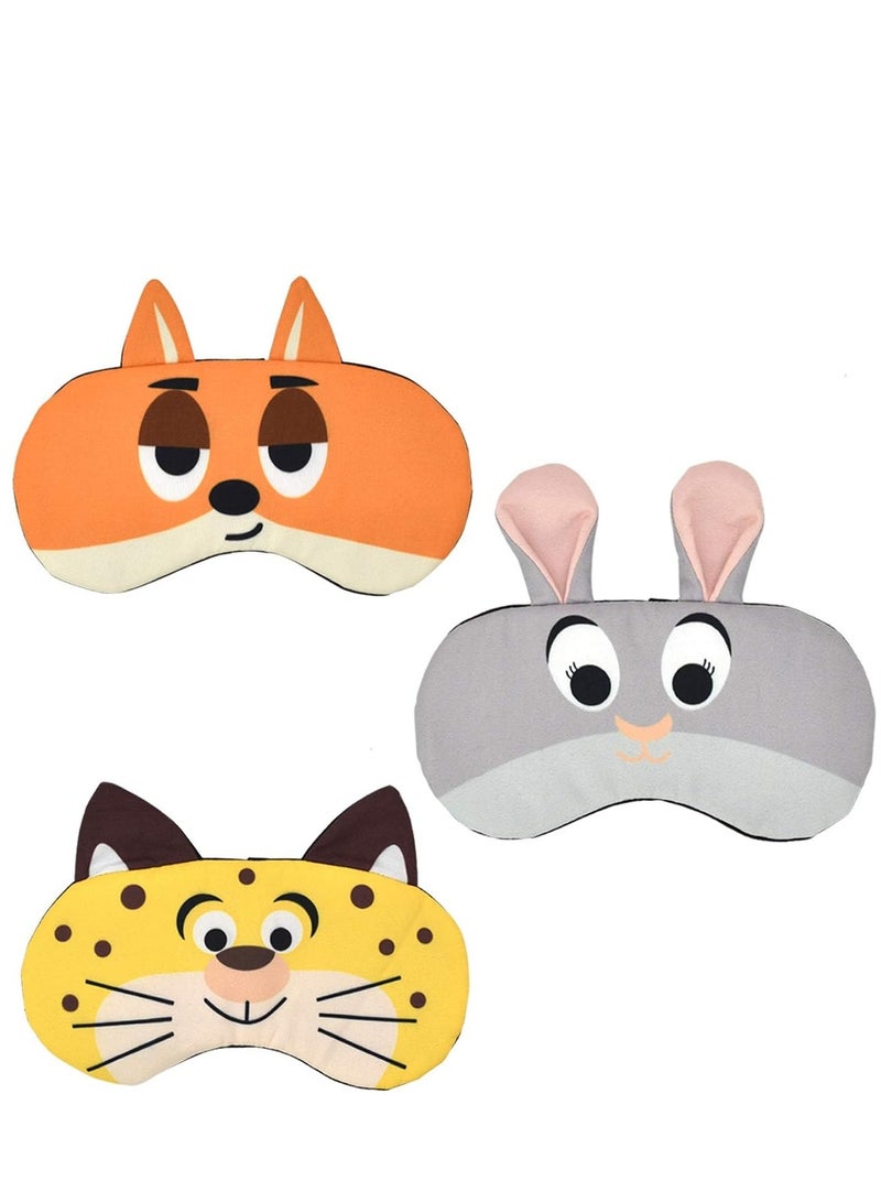 SYOSI Kids Sleep Eye Mask, Sleeping Blackout Cartoon Animal Funny Cover Blindfold Eyeshade for Travel Breathable for Women Adult, Girls Children Game Nap Night 3 Pack - Image 1