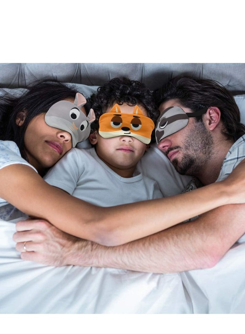 SYOSI Kids Sleep Eye Mask, Sleeping Blackout Cartoon Animal Funny Cover Blindfold Eyeshade for Travel Breathable for Women Adult, Girls Children Game Nap Night 3 Pack - Image 2