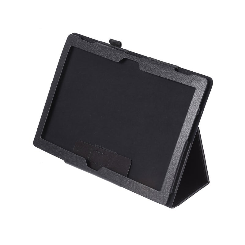 2pcs Texture Tablet PC Case Full Coverage Protective Cover with Holder for Tab 4 -X704F/N (Black) - Image 2