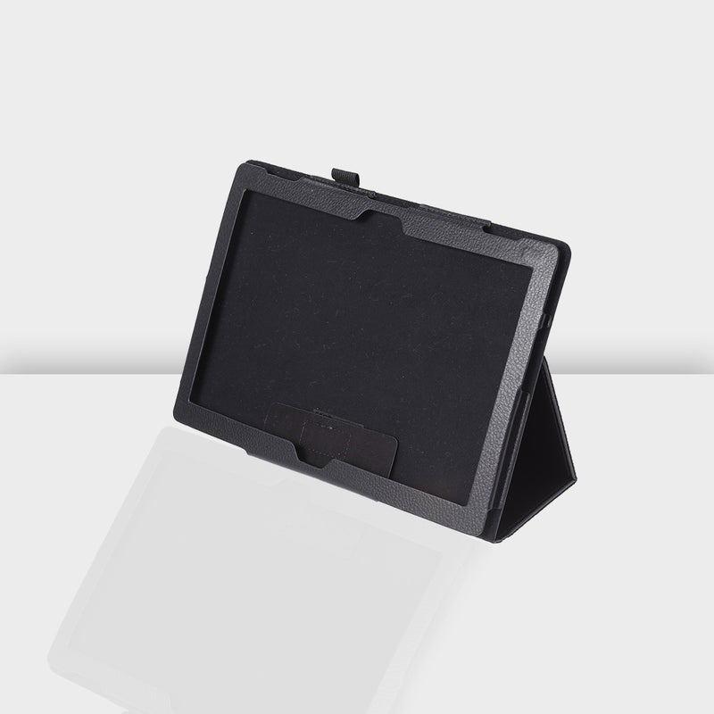 2pcs Texture Tablet PC Case Full Coverage Protective Cover with Holder for Tab 4 -X704F/N (Black) - Image 1
