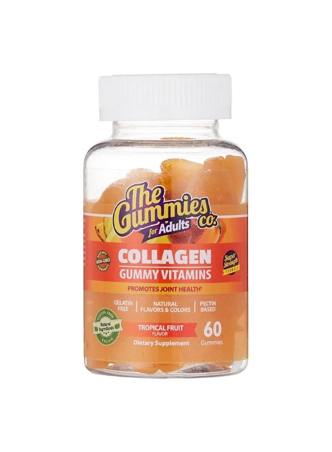 The Gummies Co. Collagen Gummy Vitamins for Adults Tropical Fruit Flavor 60 Gummies | Pectin Based Joint Health Supplement