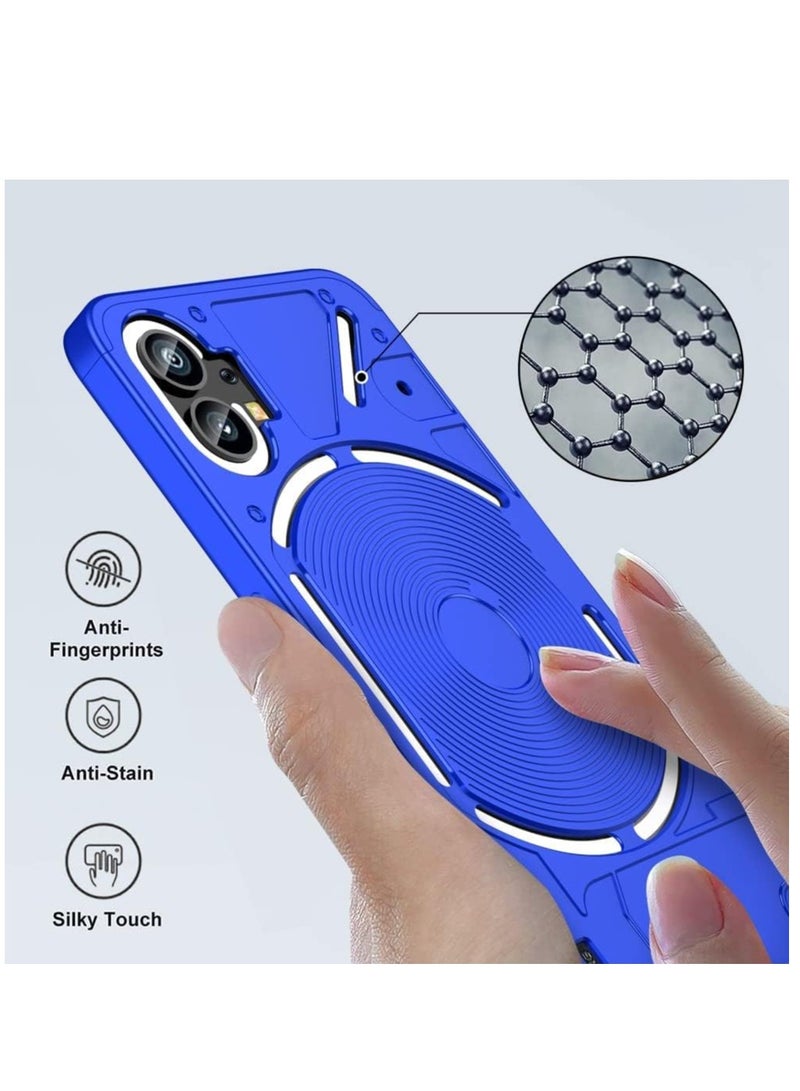 VKL Compatible with Nothing Phone 1 Phone Case, Hard PC Matte Back Shell Premium Slim 360 Degree Full Body Protective Shockproof Ultra Thin Cover for Nothing Phone (1) (Blue) - Image 2