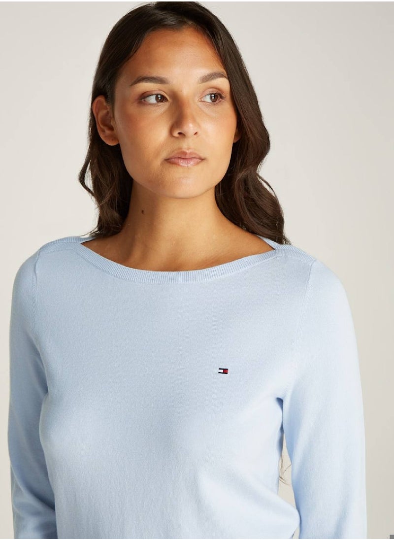 Women's Boat Neck Jersey Jumper -  Pure organic cotton jersey, Blue - pzsku/Z82FDDEDB1D7BEBFAF582Z/45/_/1724216764/99067993-7f10-471a-b735-ef0f6dd83fa1