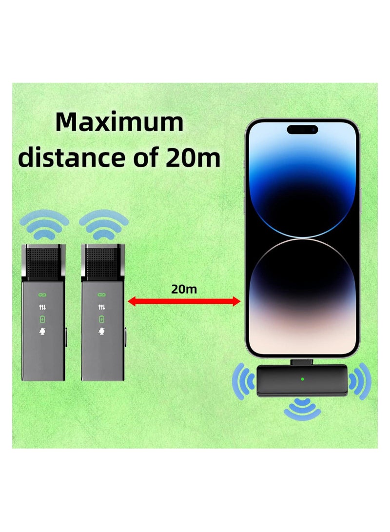 Captaintech Wireless Lavalier Microphone Type-C Phone, Lapel Mini Clip-on Mic, Professional Noise Reduction, 6H Working Time, Safety Mode with Charging Case, for Video Recording, Interview, Vlog, Live Stream - Image 3