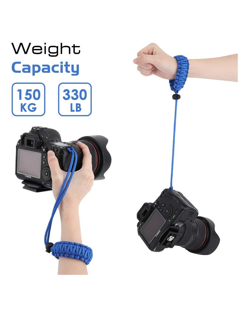 Universal Camera Wrist Strap with Adjustable Umbrella Rope Handle - Anti-Loss Hand Rope for Binoculars and Cameras (Nikon, Canon, Sony, Minolta, Panasonic, etc.) - 2 Pack, Green Blue - Image 5
