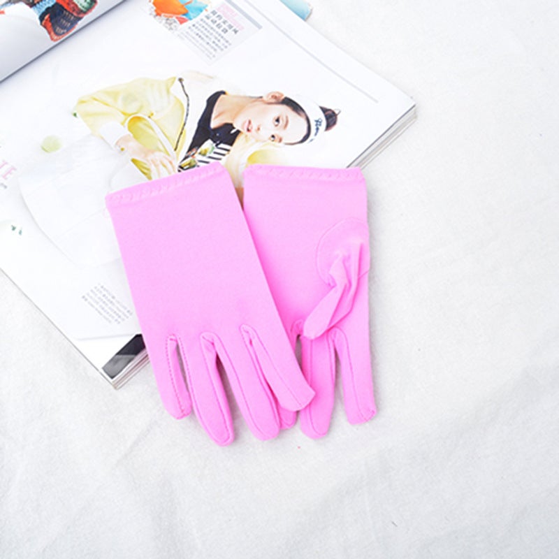 Kids White Gloves for Performance Dance White  - Image 4