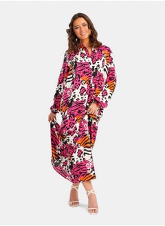 Clue Over All Print Shirt Dress  - Image 1
