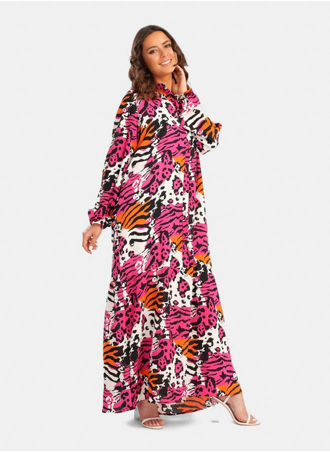 Clue Over All Print Shirt Dress  - Image 2