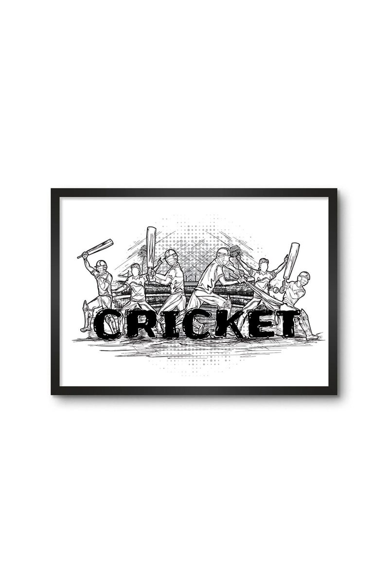 LAMRON Cricket Wall Art Framed Poster - Image 1