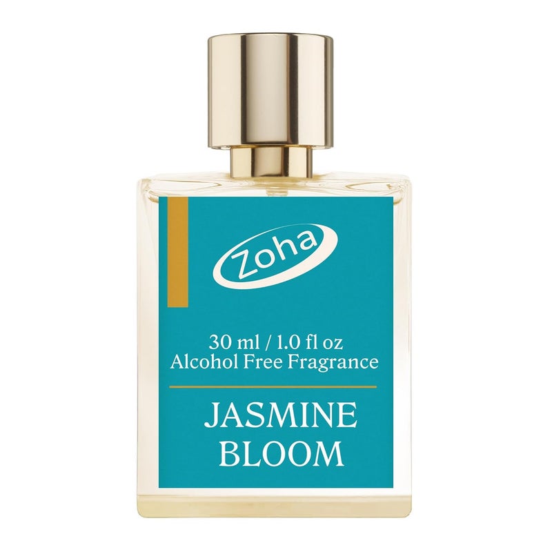 Zoha Jasmine Bloom Oil Perfume for Women & Men, Roll On Perfume Oil and Jasmine Perfume Spray, Alcohol Free Skin Moisturizing Jasmine Oil Perfume