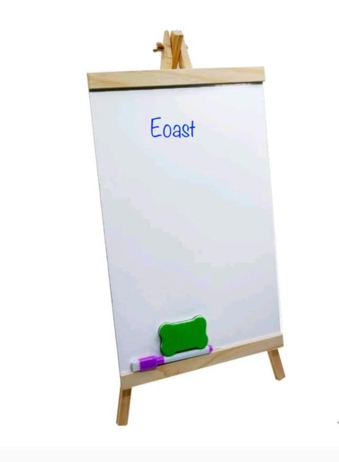 Eoast لوحة بيضاء مع حامل خشبي من خشب الصنوبر، مثالية لتعليم الأطفال، وقوائم الطعام، ولوحات الرسائل، ولافتات الترحيب، وديكورات حفلات الزفاف، ولافتات طاولة سبورة (16 × 29 سم [11 بوصة] 11 عرضًا). - Image 2