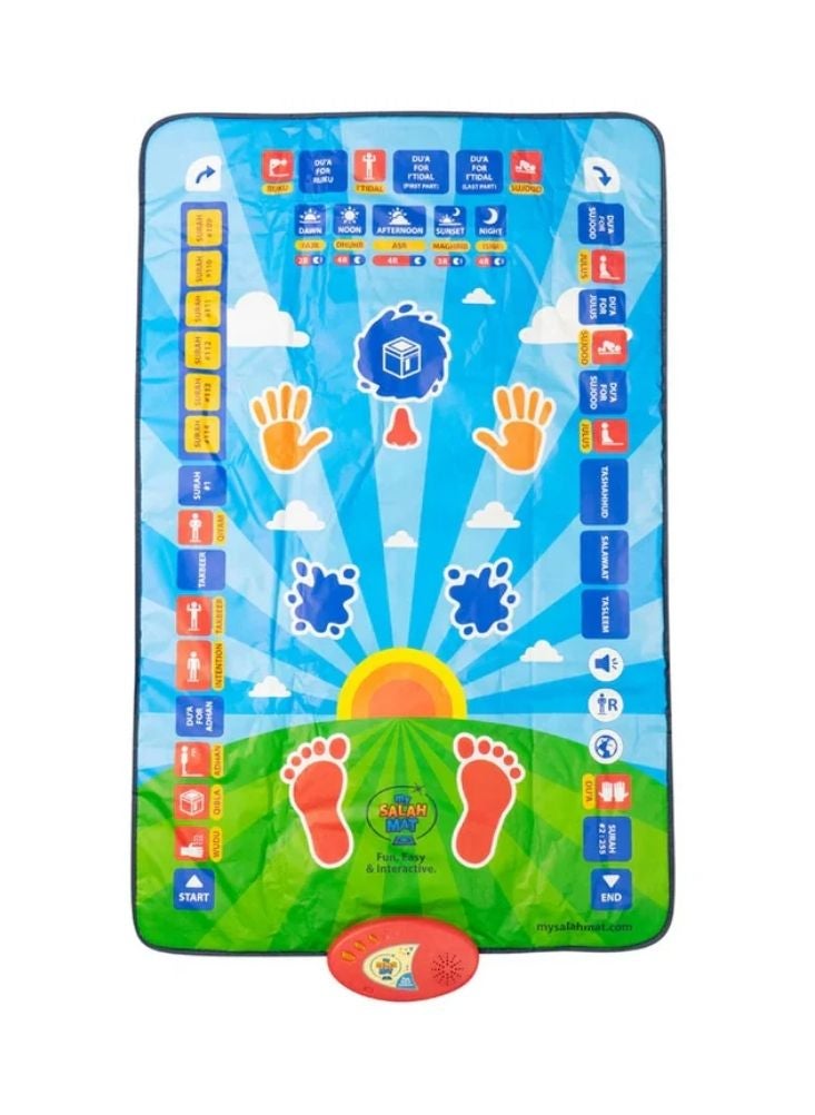 بريميم سجادة صلاة تعليمية إسلامية للأطفال – سجادة تعليمية تفاعلية متعددة الألوان - Image 1