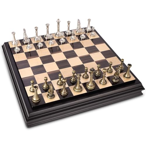 AMEROUS 125 inches Wooden Chess Set with Metal Chess PiecesClassic Board Game w 25 KingStorage for ChessmenInstructions Chess Sets for Adults Kids Beginner - Image 5