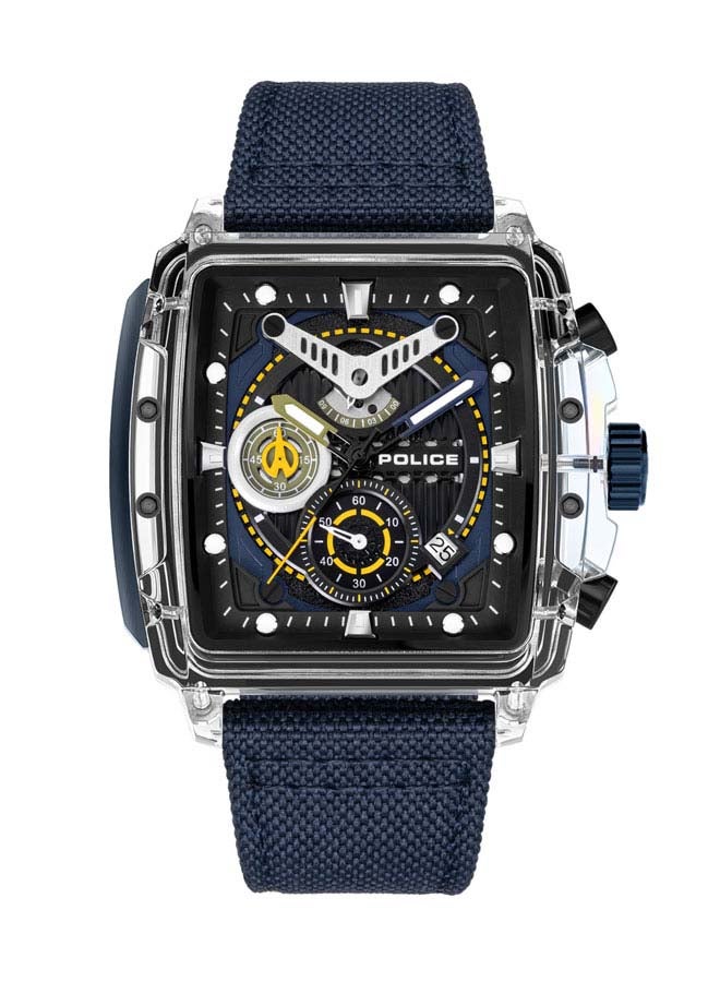 POLICE Men Clout 43mm Quartz Multi-Function Watch with TR90 Case & Four Distinct Straps - Image 1