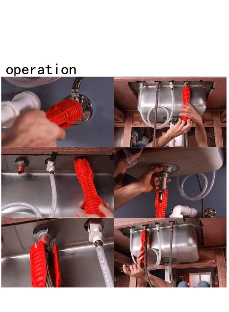 Zikra 16 (8-in-1) Faucet and Sink Installer, Multi-purpose Wrench Plumbing Tool for Toilet Bowl/Sink/Bathroom/Kitchen Plumbing and More (red) - Image 5