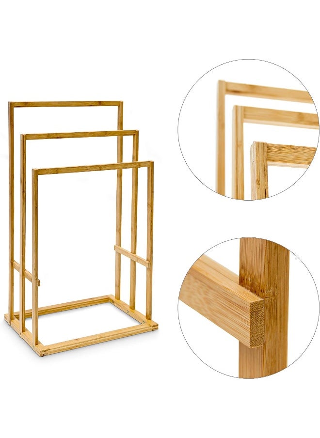 Relaxdays - Bathroom Solutions Handdoekrek Bamboe Trio - Image 1