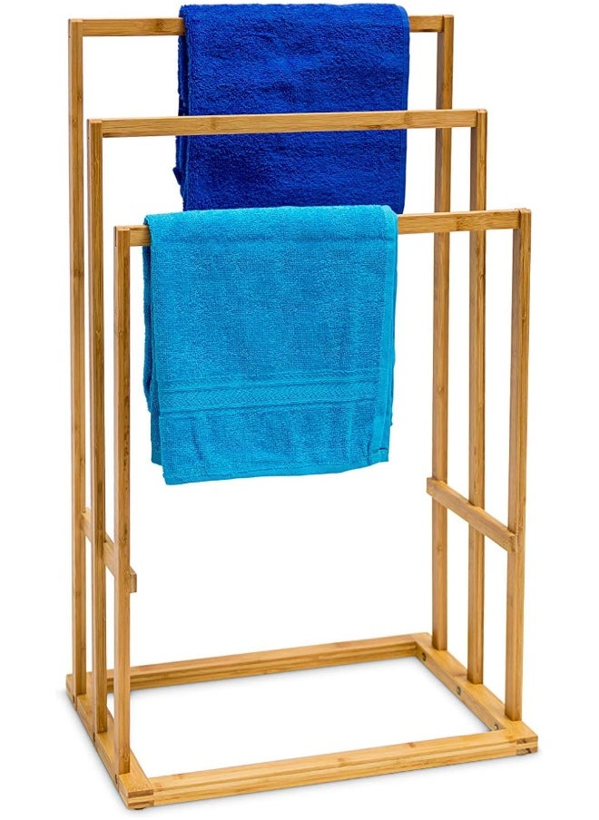 Relaxdays - Bathroom Solutions Handdoekrek Bamboe Trio - Image 1