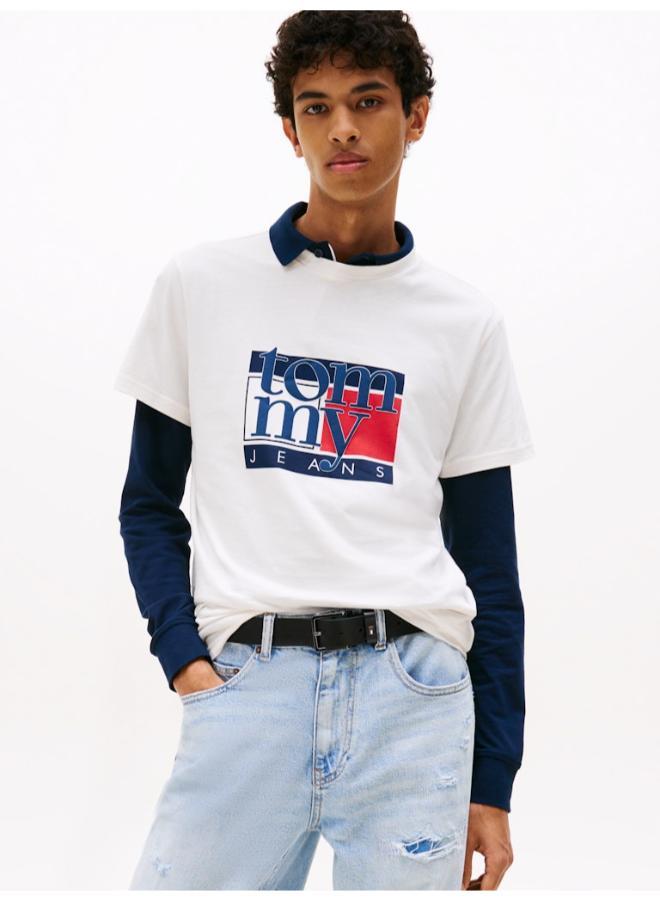 TOMMY JEANS Flag Graphic Slim T-Shirt - Image 1