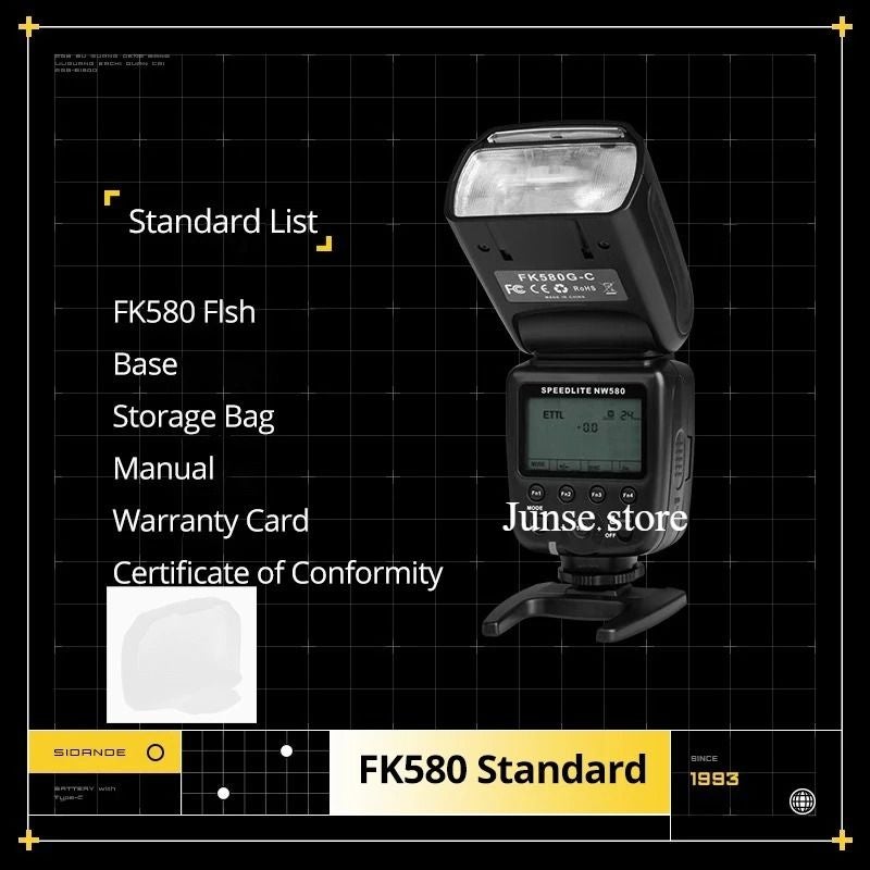 Sidande / / Sidande Fk580 Gn58 Camera Flash Light TLL ,Speedlight Speedlite for Canon Camera - Image 3