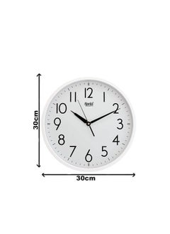 Ajanta Ajanta Plastic Designer Round Wall Clock Battery Operated for Kitchen Home Office Clock with Large Numbers 30.3 X 30.3 X 4.5 Cm Quartz Analog - White  - Image 2
