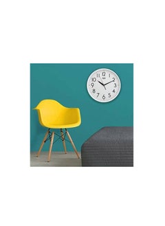 Ajanta Ajanta Plastic Designer Round Wall Clock Battery Operated for Kitchen Home Office Clock with Large Numbers 30.3 X 30.3 X 4.5 Cm Quartz Analog - White  - Image 3