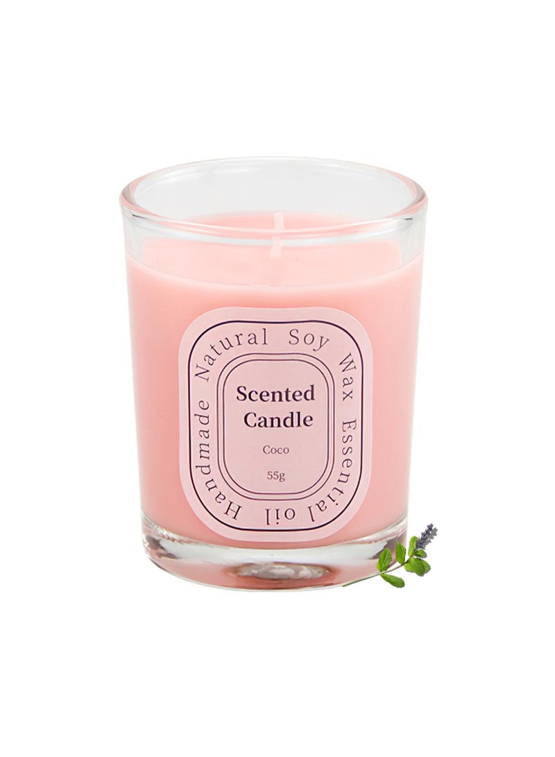 شمعة معطرة، برطمان علاج عطري طويل الأمد من شمع الصويا الطبيعي معطر جو للمنزل، يوجا 55 جرام (جوز الهند)  - Image 1