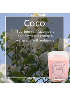 ruidisen Scented Candle, Long Lasting Aromatherapy Jar Natural Soy Wax Candles Air Freshener for Home, Yoga 55g (Coco)  - Image 3